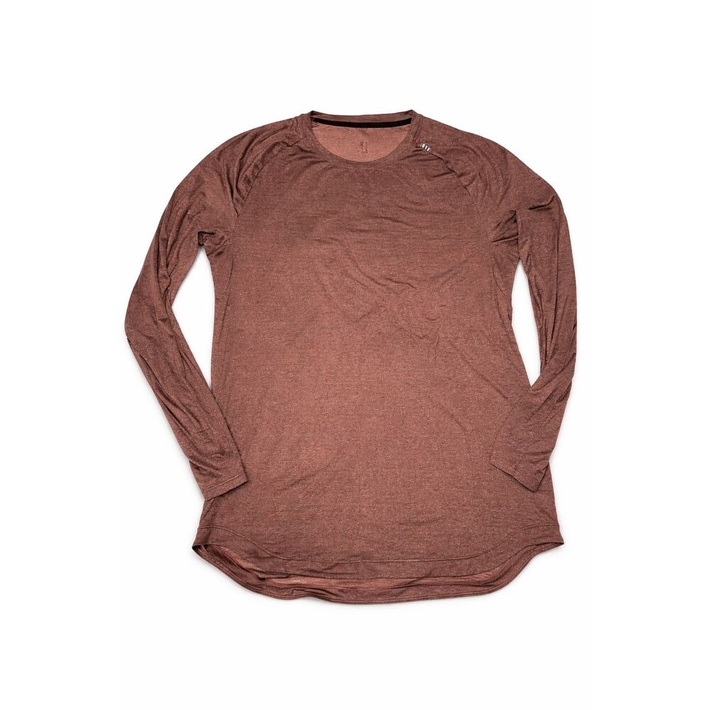 Lululemon Men’s Long Sleeve Running Shirt Brown Heather Size Large Athletic Trai